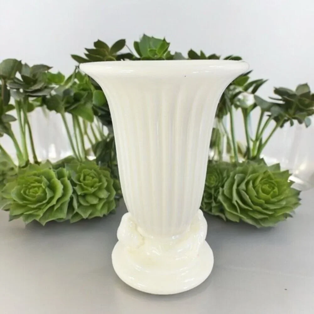 Vintage Art Deco Haeger Dove Vase 1940s White Glaze Ceramic Love Birds Decor VTG
